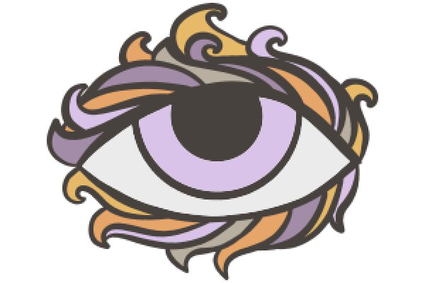 Stylized Eye with Swirling Hair Design