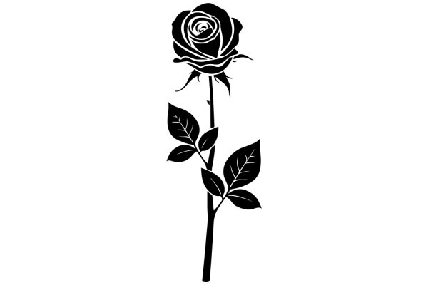 Elegant Rose with Leaves