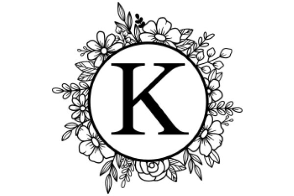 Floral Emblem with the Letter K