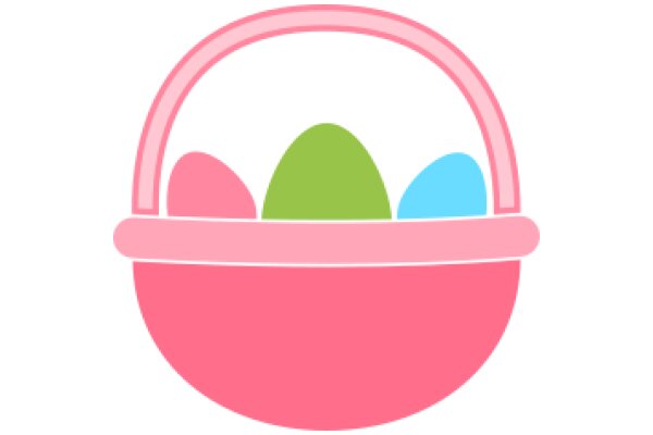 Colorful Easter Basket with Eggs