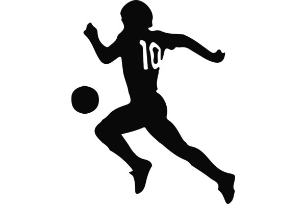 Silhouette of a Soccer Player in Action