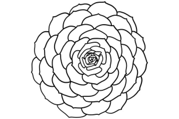 Stylized Floral Pattern: A Line Drawing