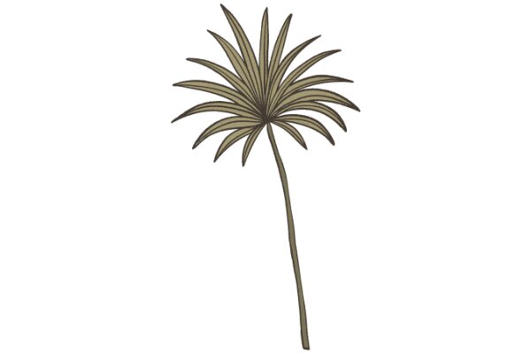 A Single, Stylized Palm Leaf