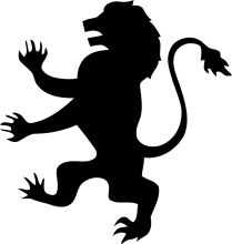 Silhouette of a Lion with Raised Paws