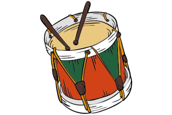 A Vibrant Drum Set Illustration