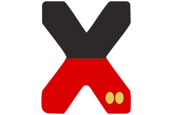 Stylized X Logo with Red and Black Colors