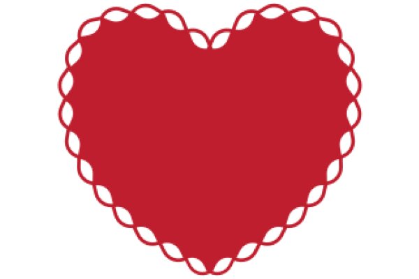 A Red Heart with a Scalloped Border