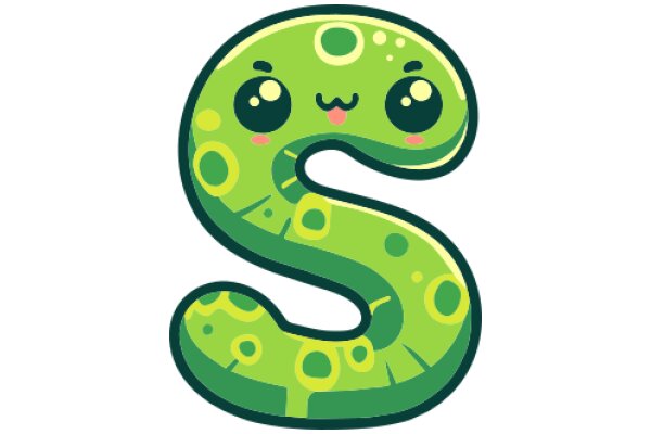 Vibrant and Friendly: A Cartoon Snake with a Smile