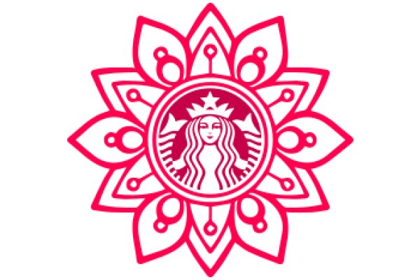 Stylized Starbucks Logo with Floral Design