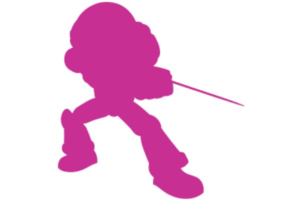 A Purple Silhouette of a Figure with a Stick