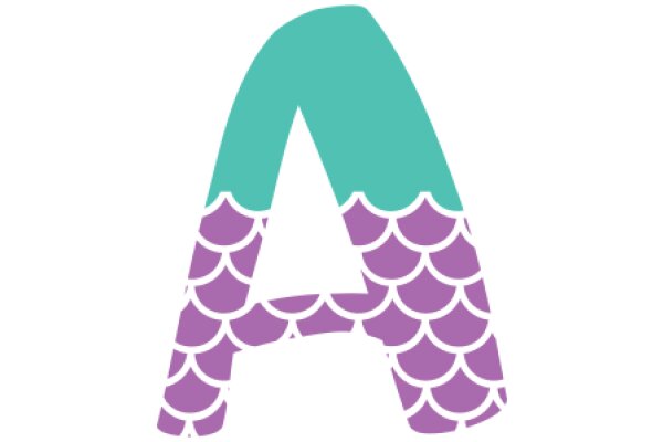 Stylized Letter A with a Purple Fish Design