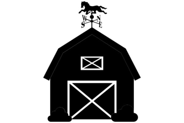 A Silhouette of a Barn with a Horse Weather Vane