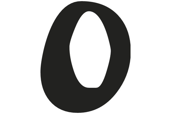 A Simple, Black, and White Letter 'O'