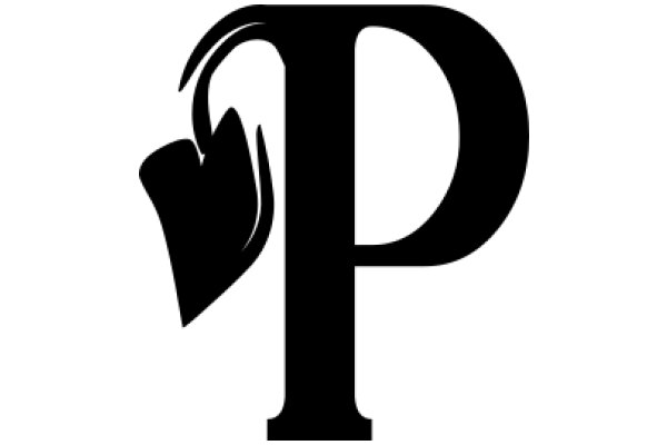 A Graphic Design of a Letter 'P' with a Stylized Bookmark