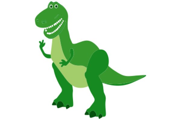 Friendly Green T-Rex Cartoon Character