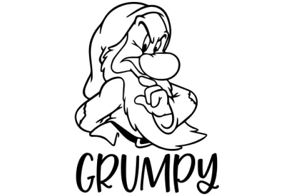 Grouchy Cartoon Character with the Word 'Grumpy' Below