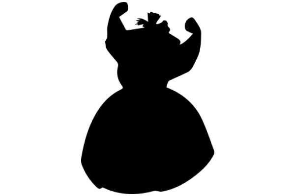 Silhouette of a Figure with a Bow on the Head