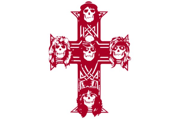 A Red Cross with Four Skulls