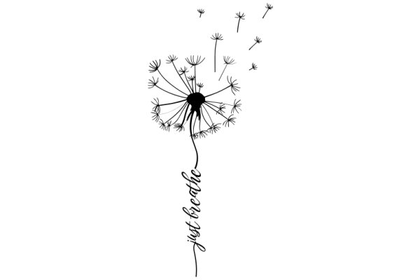 Whimsical Dandelion Art: ADandelion with Seeds Floating in the Air