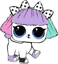 Adorable Cartoon Character with Purple Hair and Cat Ears