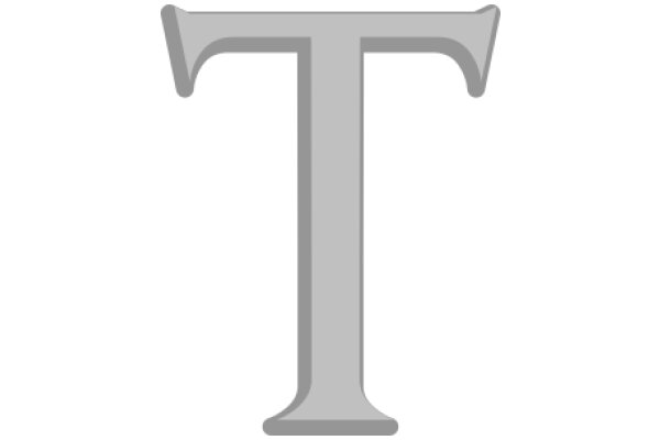 A Simple, Gray Letter 'T' on a White Background