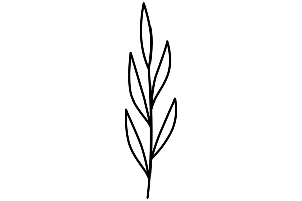 Simplistic Line Drawing of a Plant