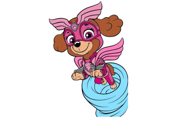 Adorable Pink-Masked Dog in a Superhero Costume