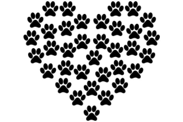 Paw Prints Forming a Heart