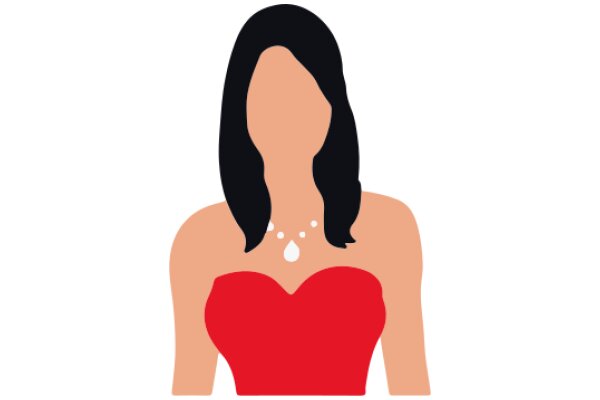 Stylized Illustration of a Woman in a Red Dress