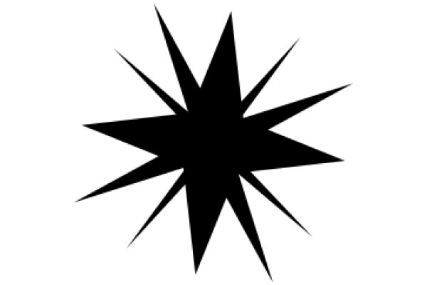 A Solid Black Starburst on a White Background