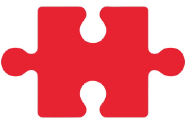 Vivid Red Puzzle Piece Against White Background