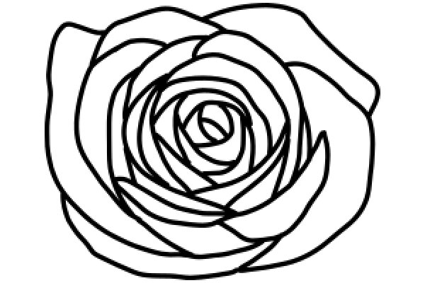 A Simple Line Drawing of a Rose