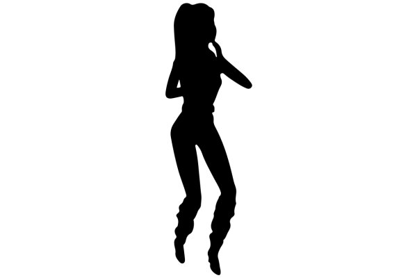 Silhouette of a Female Figure in Motion