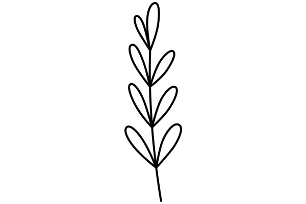 Simplistic Line Drawing of a Plant