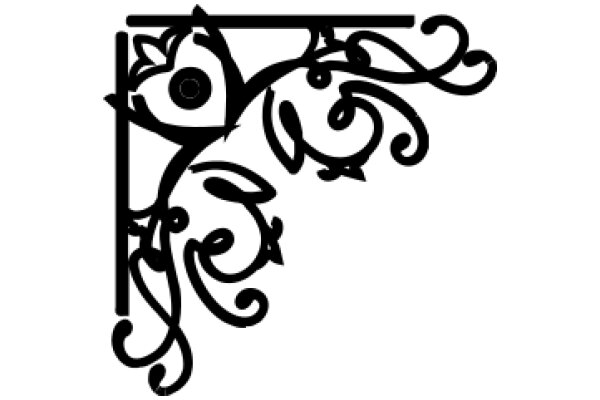 Stylized Letter 'F' with Floral Design