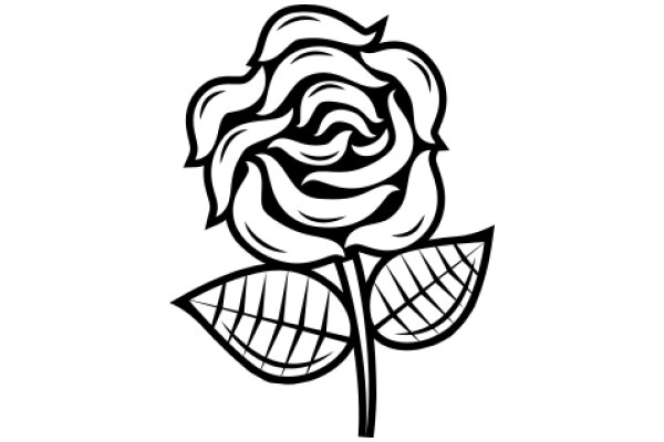 Stylized Rose with Leaf