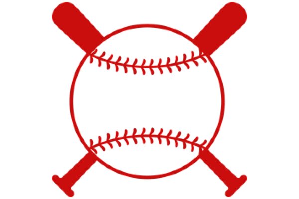 Red Baseball Bat and Ball Logo