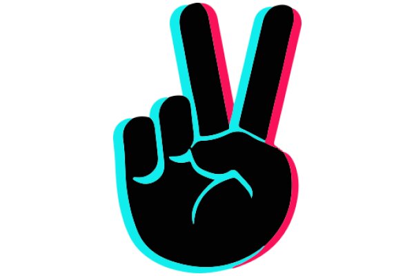 Vibrant Peace Sign in a Stylish Black and Blue Design