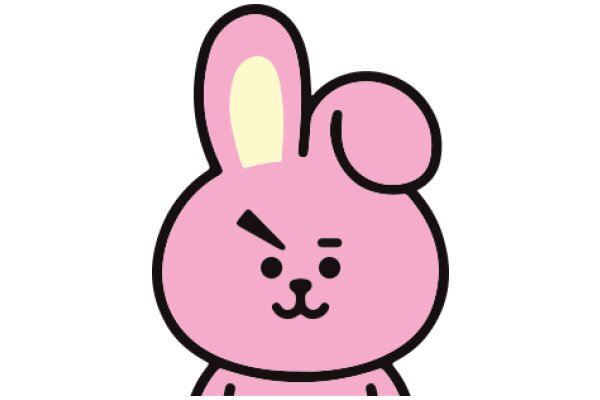 Adorable Pink Bunny Emoji with a Smile