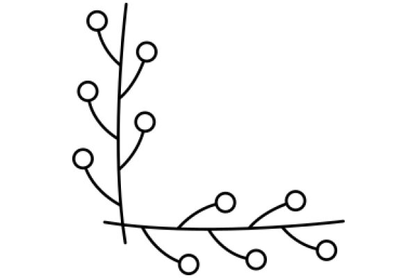 Simplistic Line Drawing of a Tree with Circles as Leaves