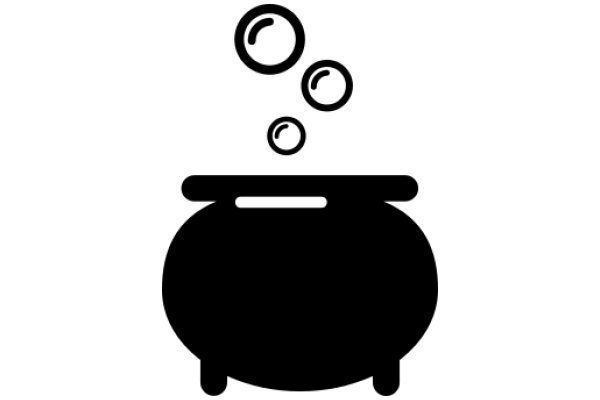 A Whimsical Illustration of a Cauldron with Floating Bubbles