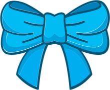 A Blue Bow on a White Background