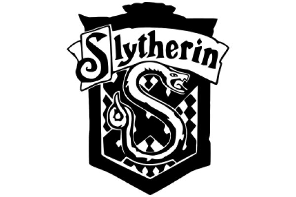 Stylized Logo for 'Slytherin' with a Serpentine Design Element