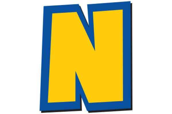 Vibrant Letter N in Blue and Yellow