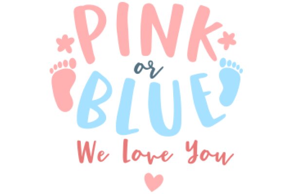 Pink and Blue Affirmation Poster: We Love You