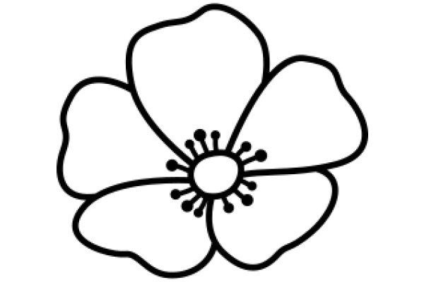 Simplistic Flower Line Drawing