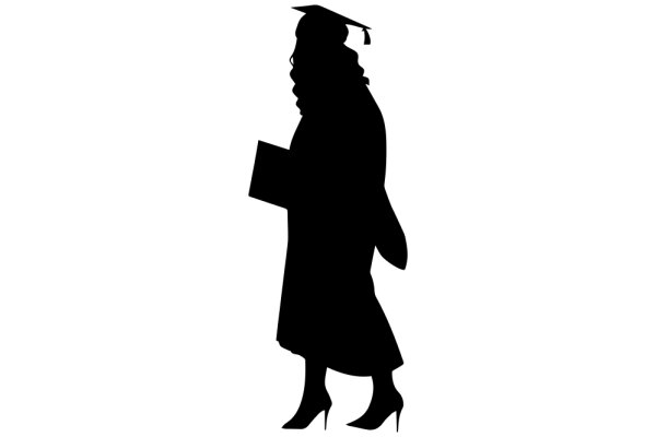 Silhouette of a Graduate with a Book