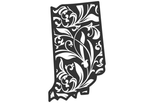 Stylized State Outline with Floral Design