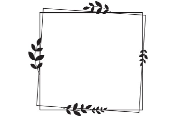 A Minimalist Artwork with a Frame and Leafy Border