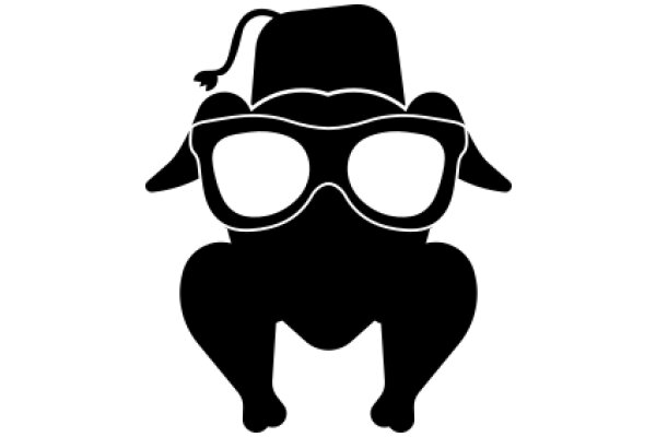 Stylish Silhouette of a Fashionable Frog in a Hat and Goggles